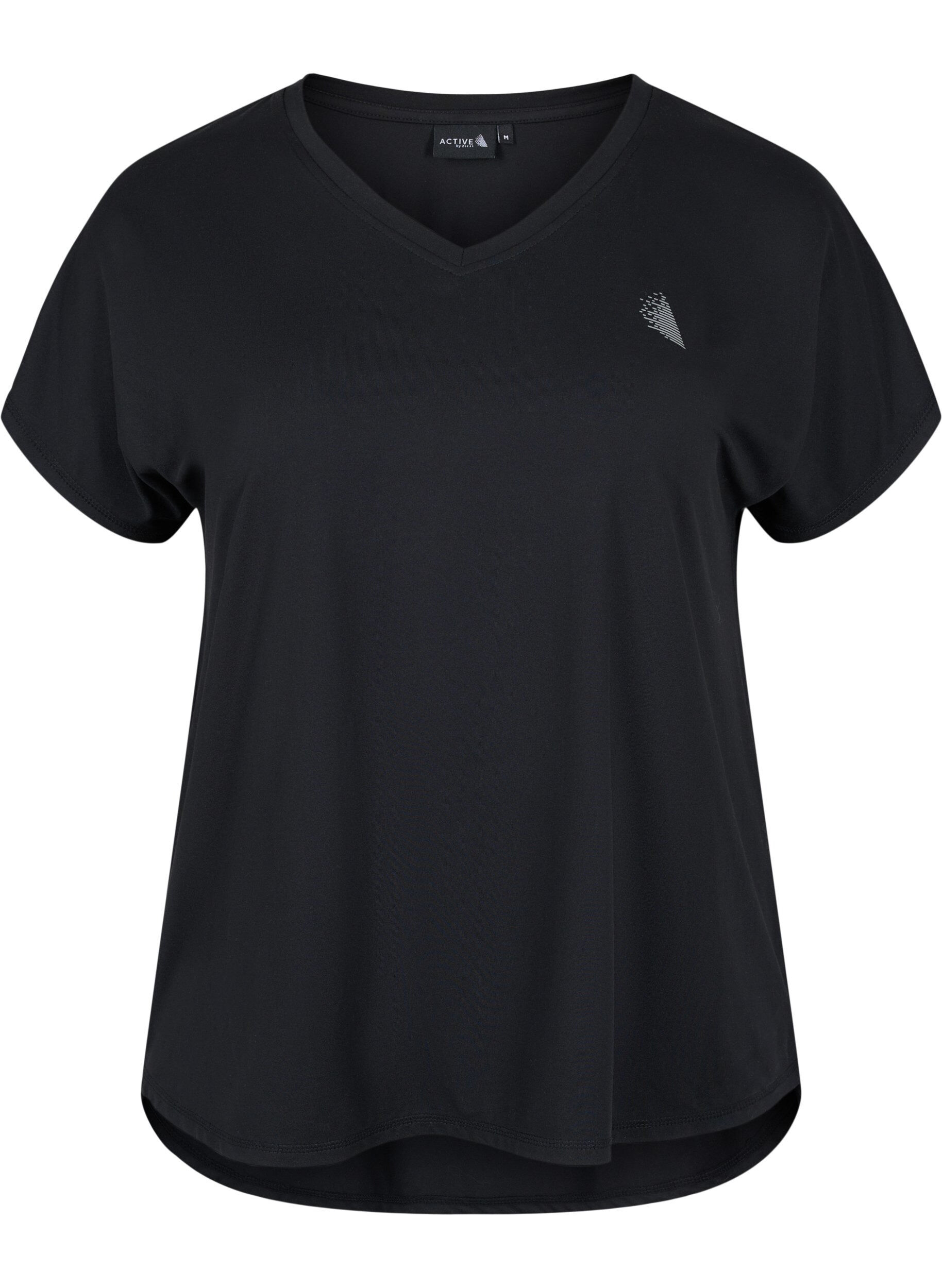 Kurzarm Trainingsshirt mit V-Ausschnitt