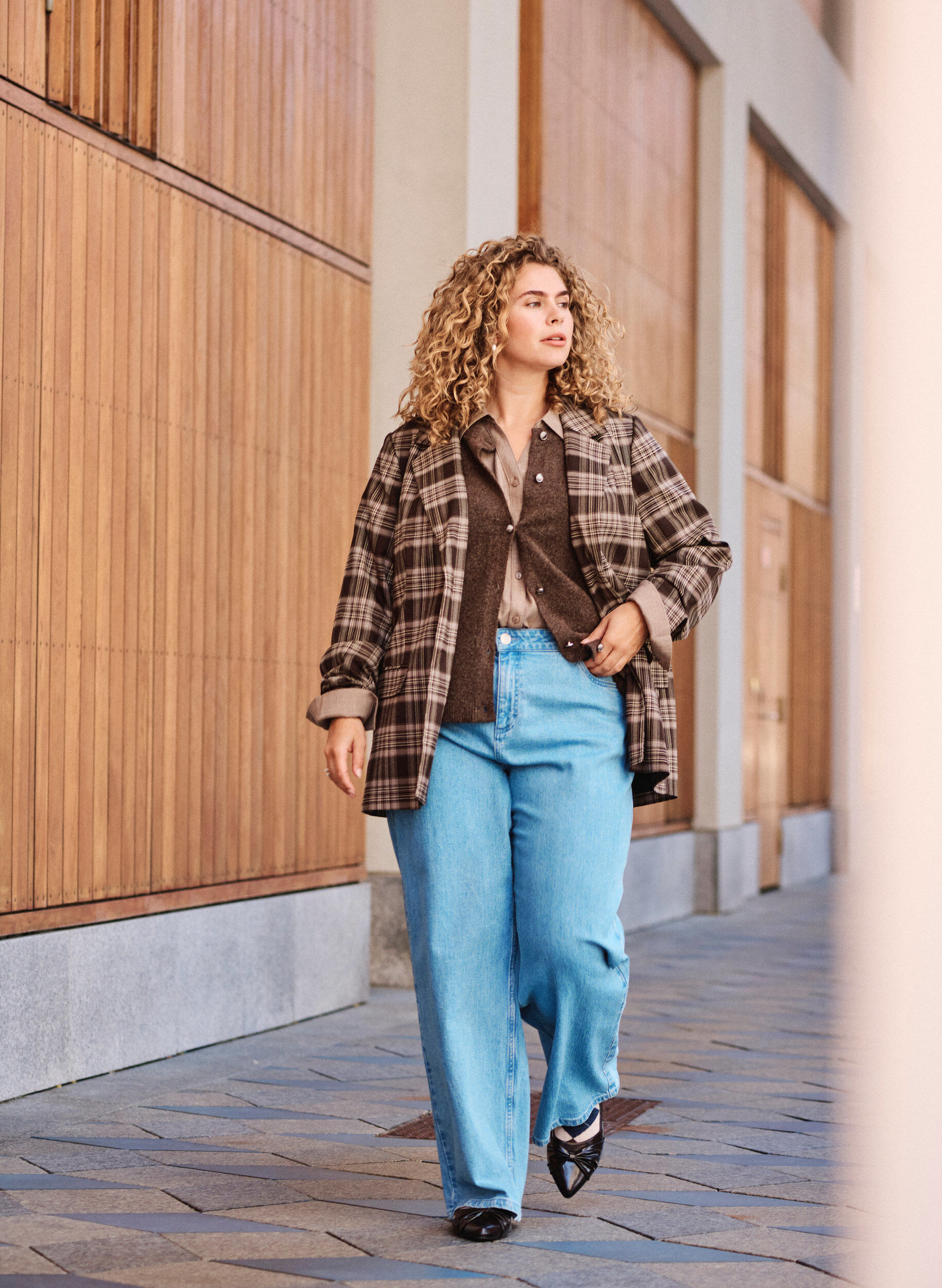 ZizziWide-Leg-Jeans mit hoher Taille, Blau, Image image number 0