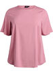 Kurz&auml;rmelige, gewebte Bluse mit Rundhals, Rot, Packshot image number 0