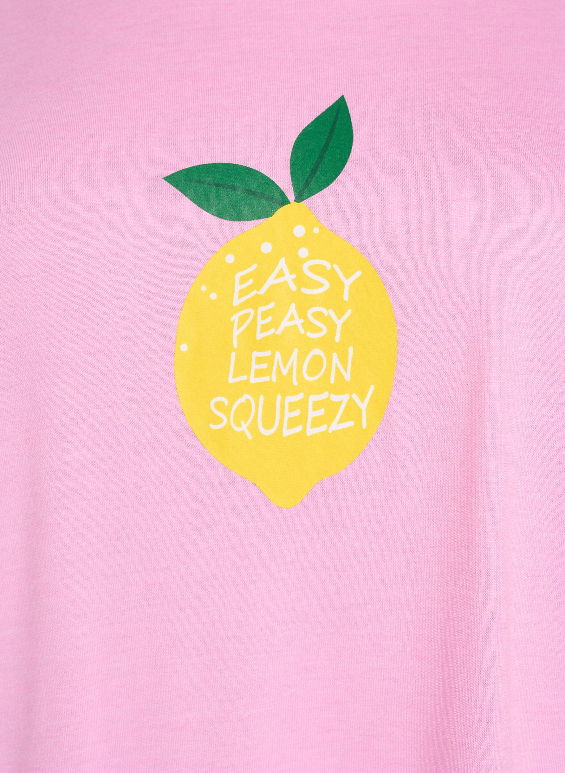 ZizziKurz&auml;rmliges Nachthemd mit Textdruck, Pink, Packshot image number 2