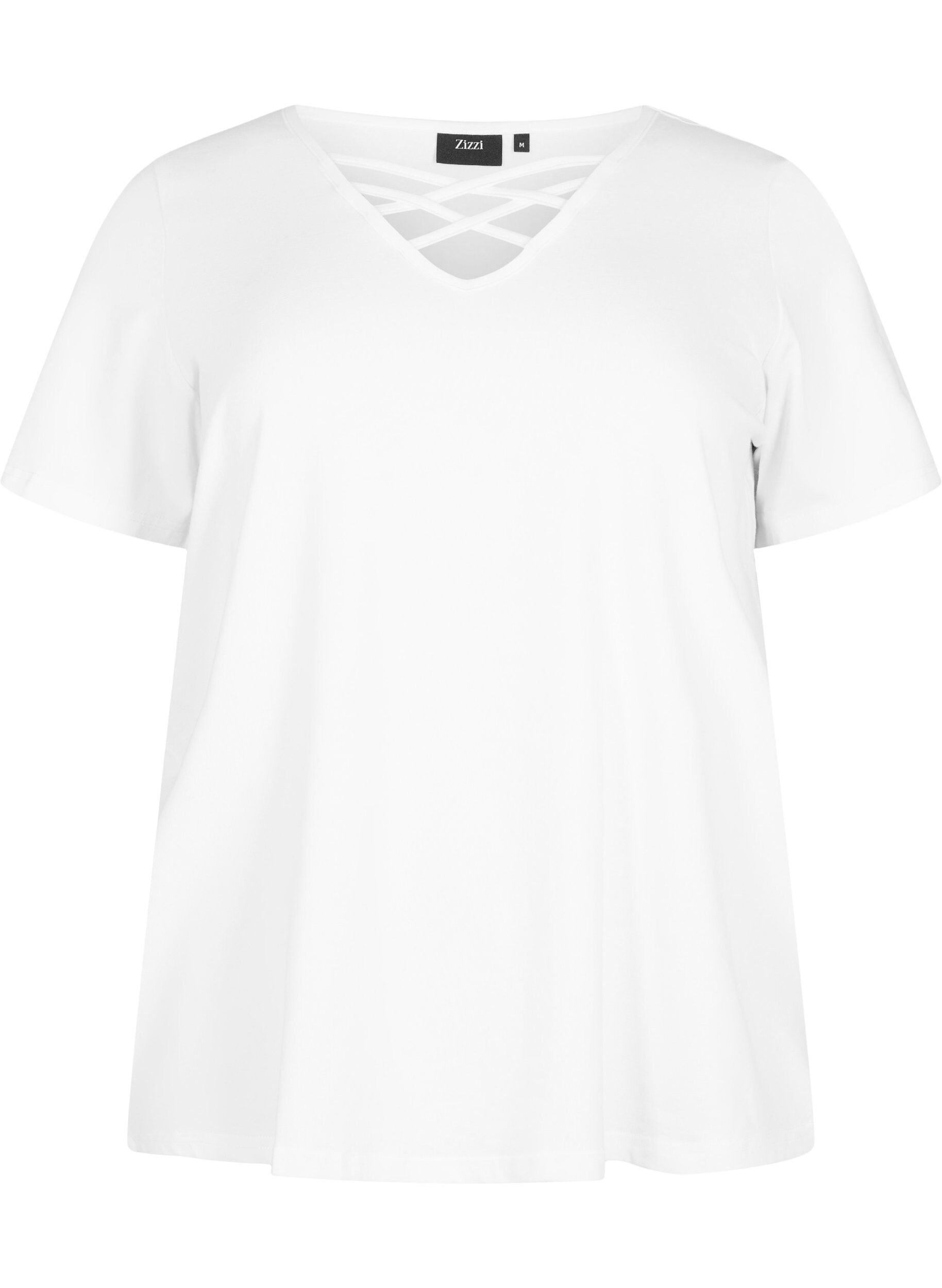 T-Shirt mit V-Ausschnitt und Kreuzdetails