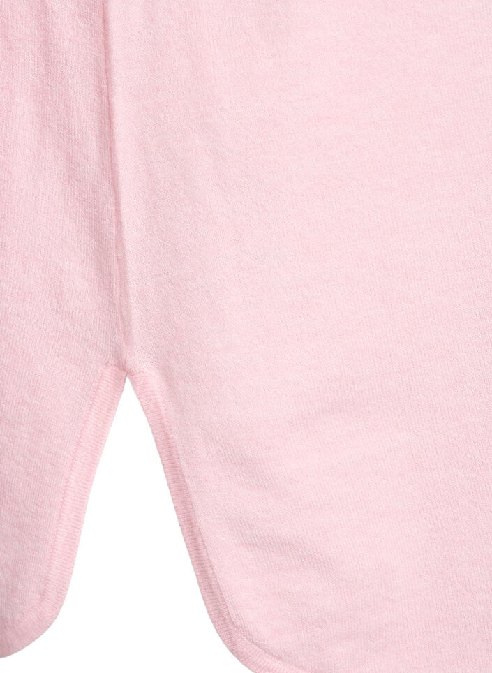 Bluse aus Feinstrick mit V-Ausschnitt und Detail auf der Vorderseite, Pink, Packshot image number 3