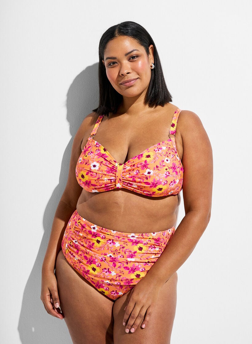 Bikinioberteil mit B&uuml;gel und Muster, Orange, Model image number 1