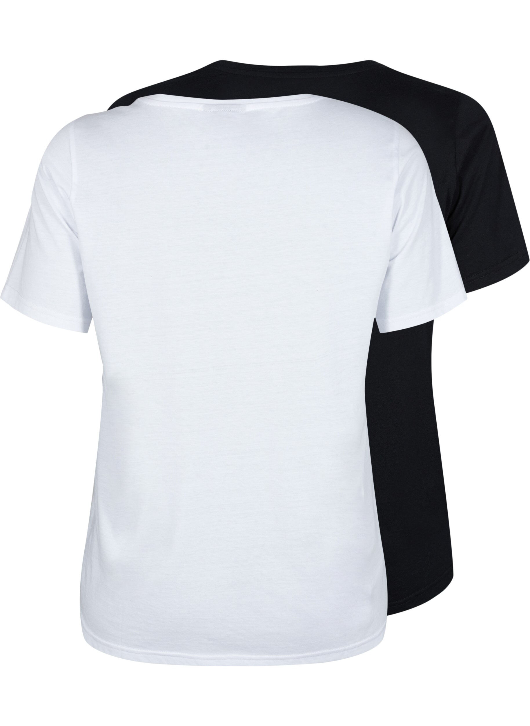 ZizziFLASH - 2er-Pack T-Shirts mit Rundhalsausschnitt, White/Black, Packshot image number 1