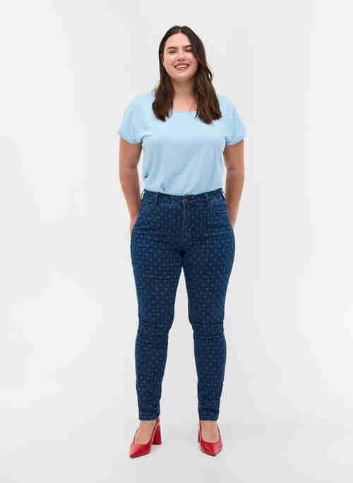 Super slim Amy Jeans mit Printdetails