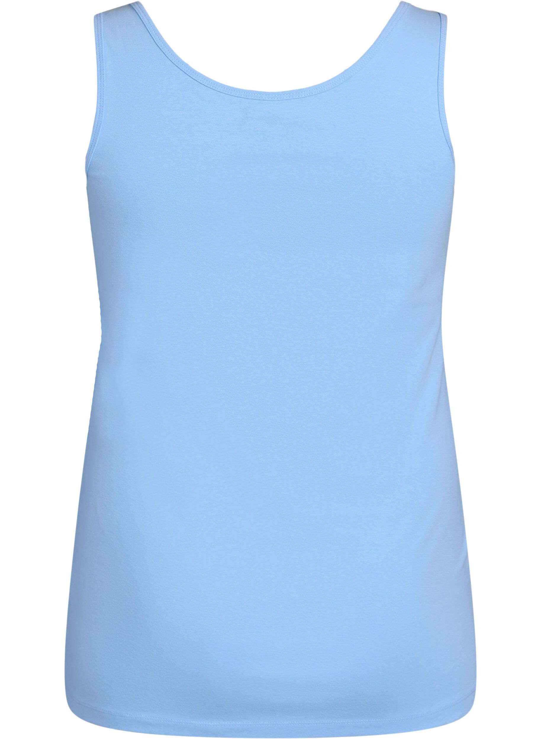 ZizziSolide Farbe Grundoberteil aus Baumwolle, Blau, Packshot image number 1