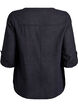Hemdbluse aus Baumwolle mit V-Ausschnitt, Schwarz, Packshot image number 1