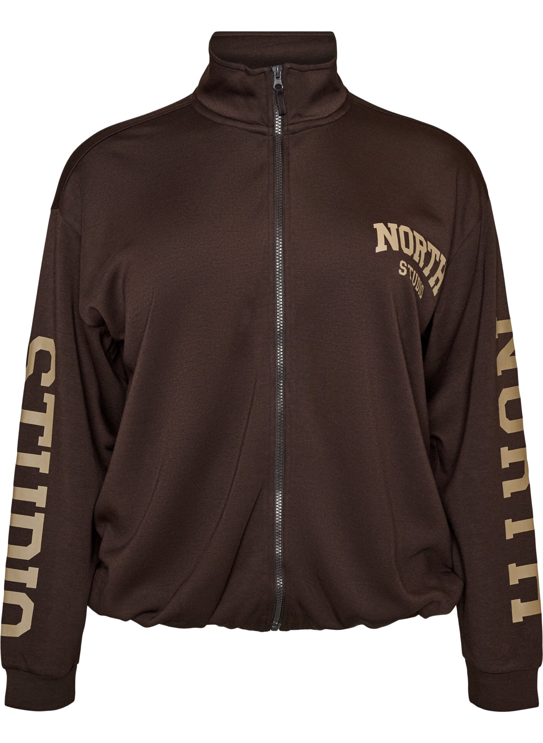 Sporty Bomber-Cardigan mit Rei&szlig;verschluss und hohem Kragen