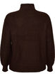 Strickpullover mit hohem Kragen und Rei&szlig;verschluss, Braun, Packshot image number 1