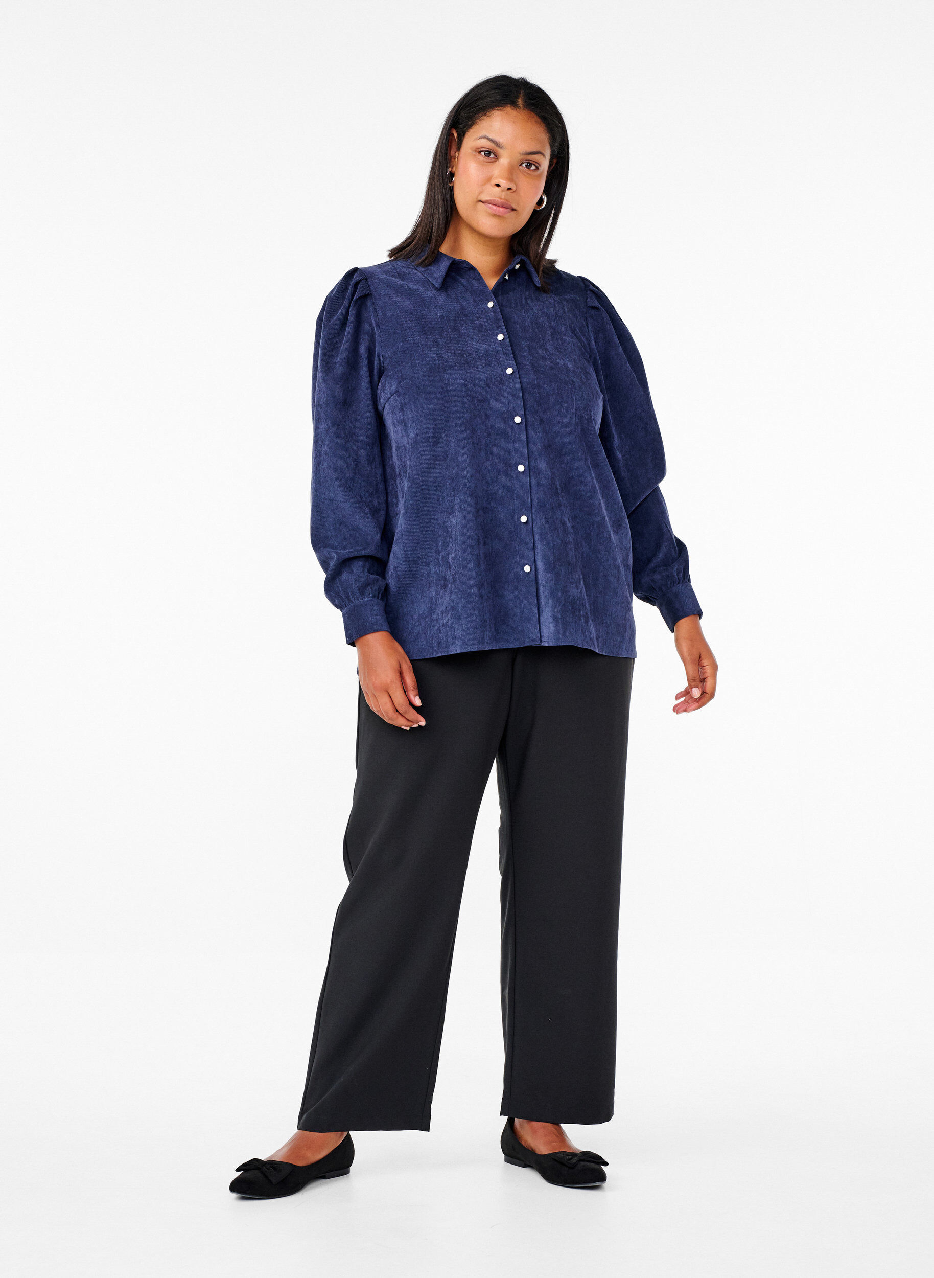 ZizziHemd aus Samt mit Strasskn&ouml;pfen, Medieval Blue, Model image number 2