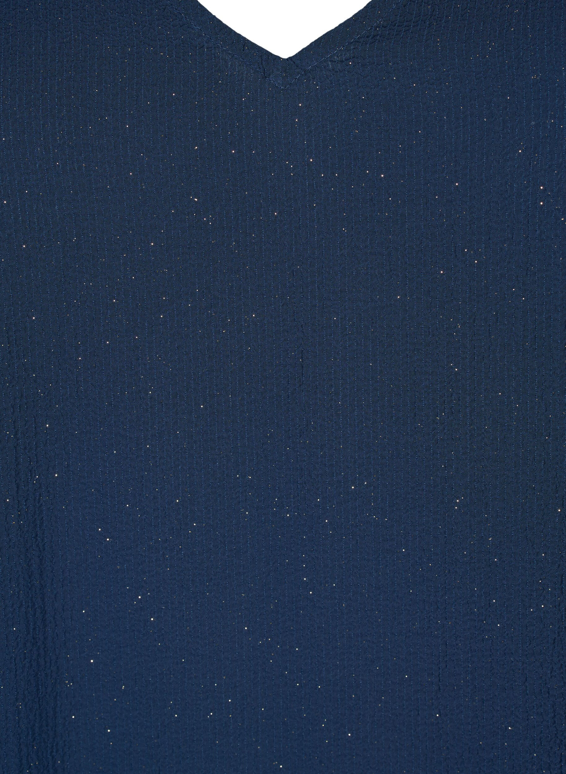 ZizziFLASH &ndash; Langarmkleid mit Glitzer, Navy w. Gold , Packshot image number 2