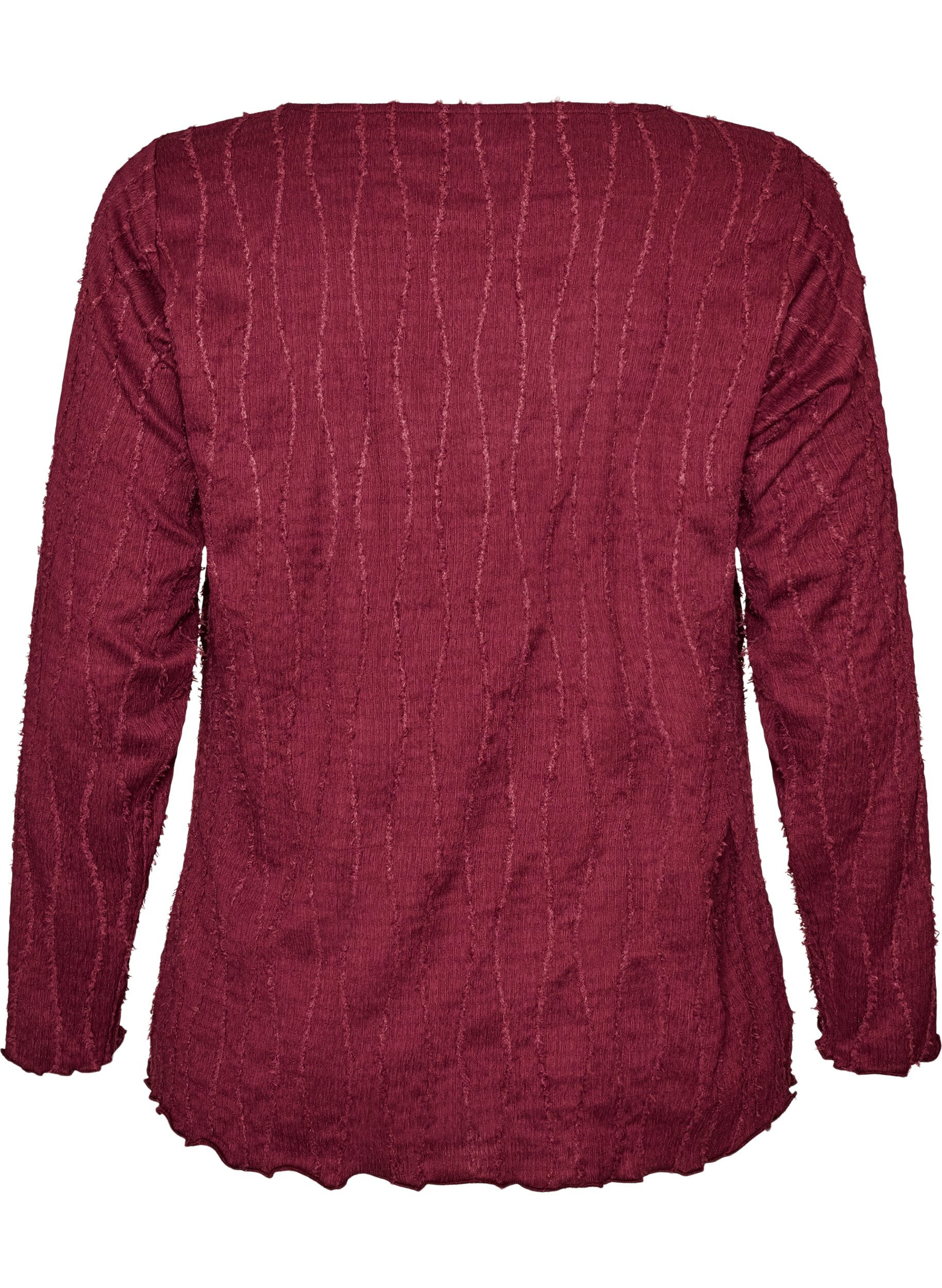 ZizziBluse aus Jersey mit welliger Struktur, Rot, Packshot image number 1