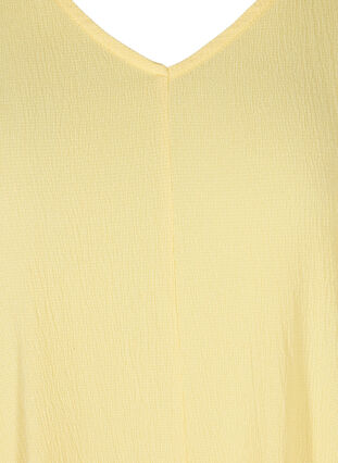 Kleid mit Puffärmeln und V-Ausschnitt, Mellow Yellow, Packshot image number 2
