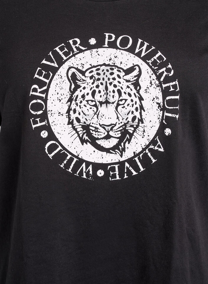 T-Shirt mit Print, Schwarz, Packshot image number 2