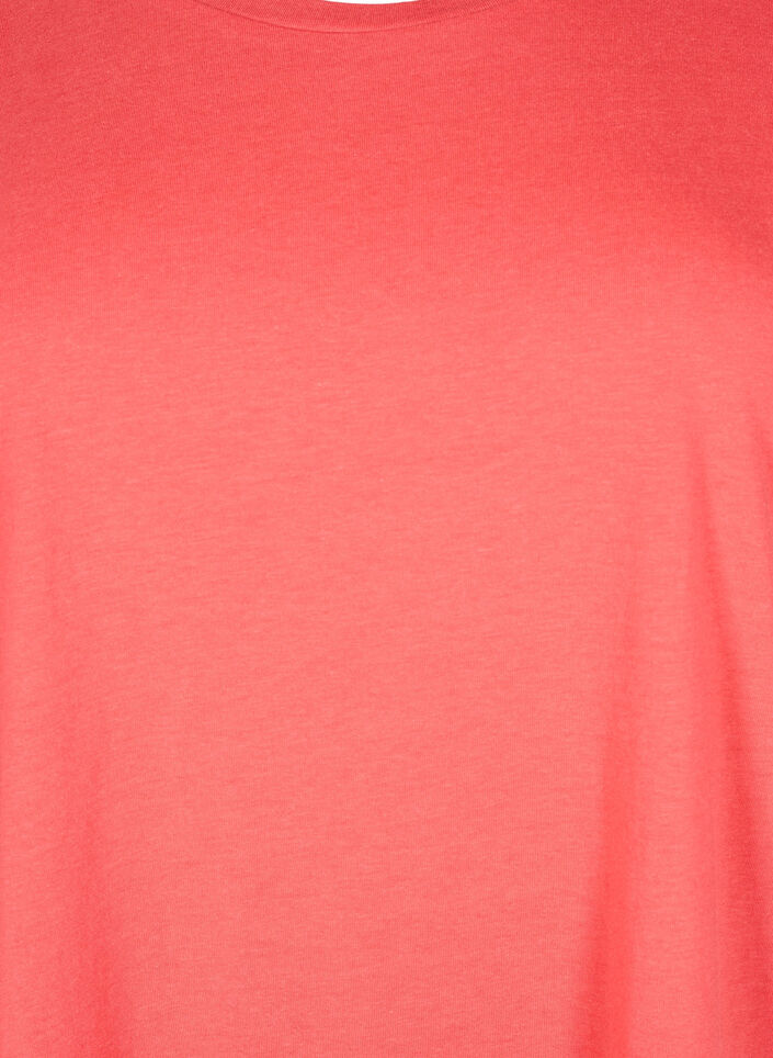 Kurzärmliges T-Shirt aus einer Baumwollmischung, Rot, Packshot image number 2