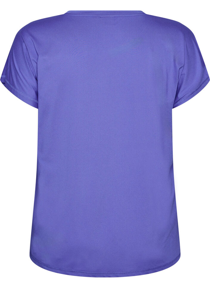 Einfarbiges Trainings-T-Shirt, Blau, Packshot image number 1