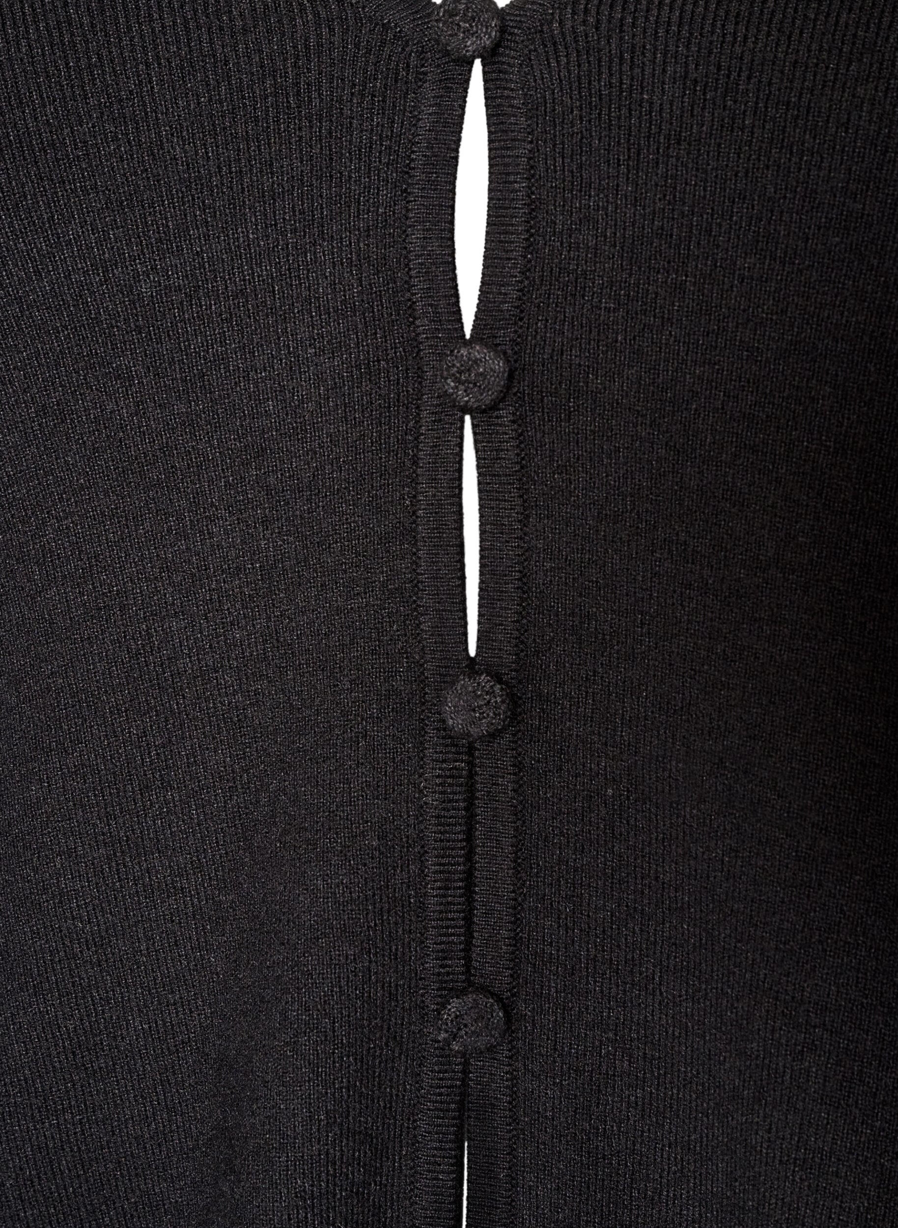 ZizziStrickjacke aus Feinstrick mit stoffbezogenen Kn&ouml;pfen, Schwarz, Packshot image number 2