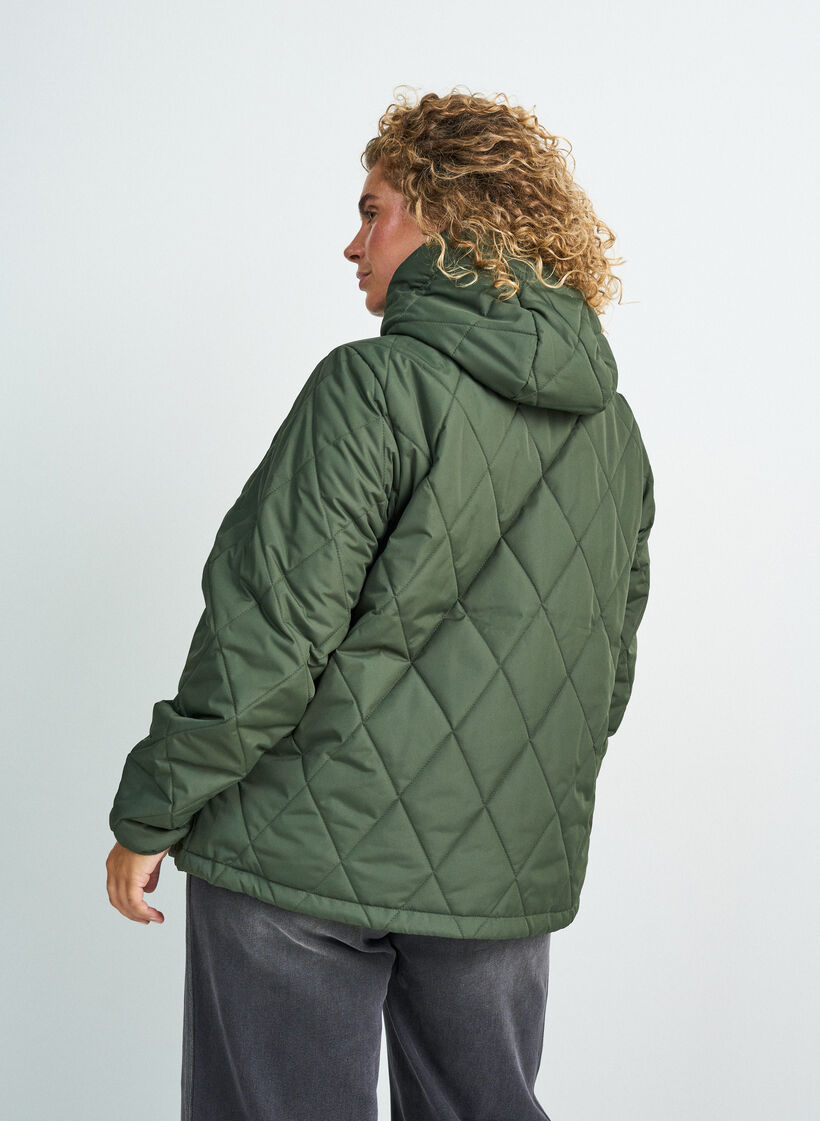 Leicht wattierte Jacke mit Rautensteppung, Gr&uuml;n, Model image number 2