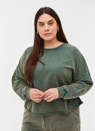 Sweatshirt aus Baumwolle, Reflecting Pond, Model image number 0