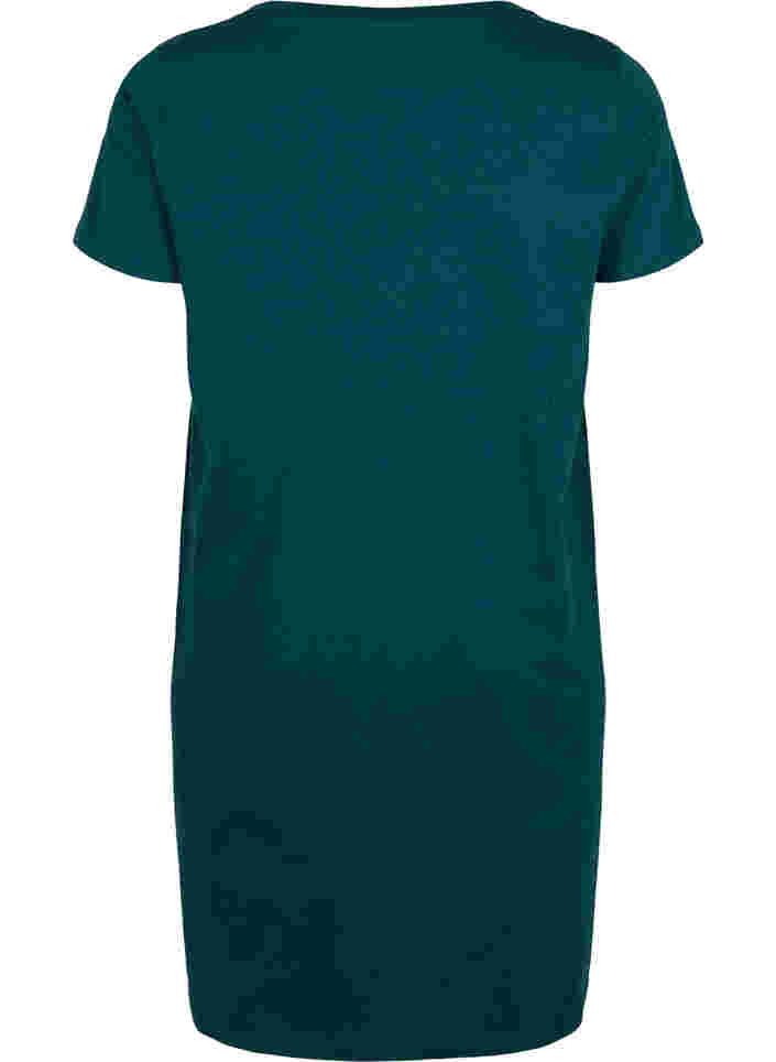 Kurzärmeliges Nachthemd aus Baumwolle, Deep Teal w. Cool It, Packshot image number 1