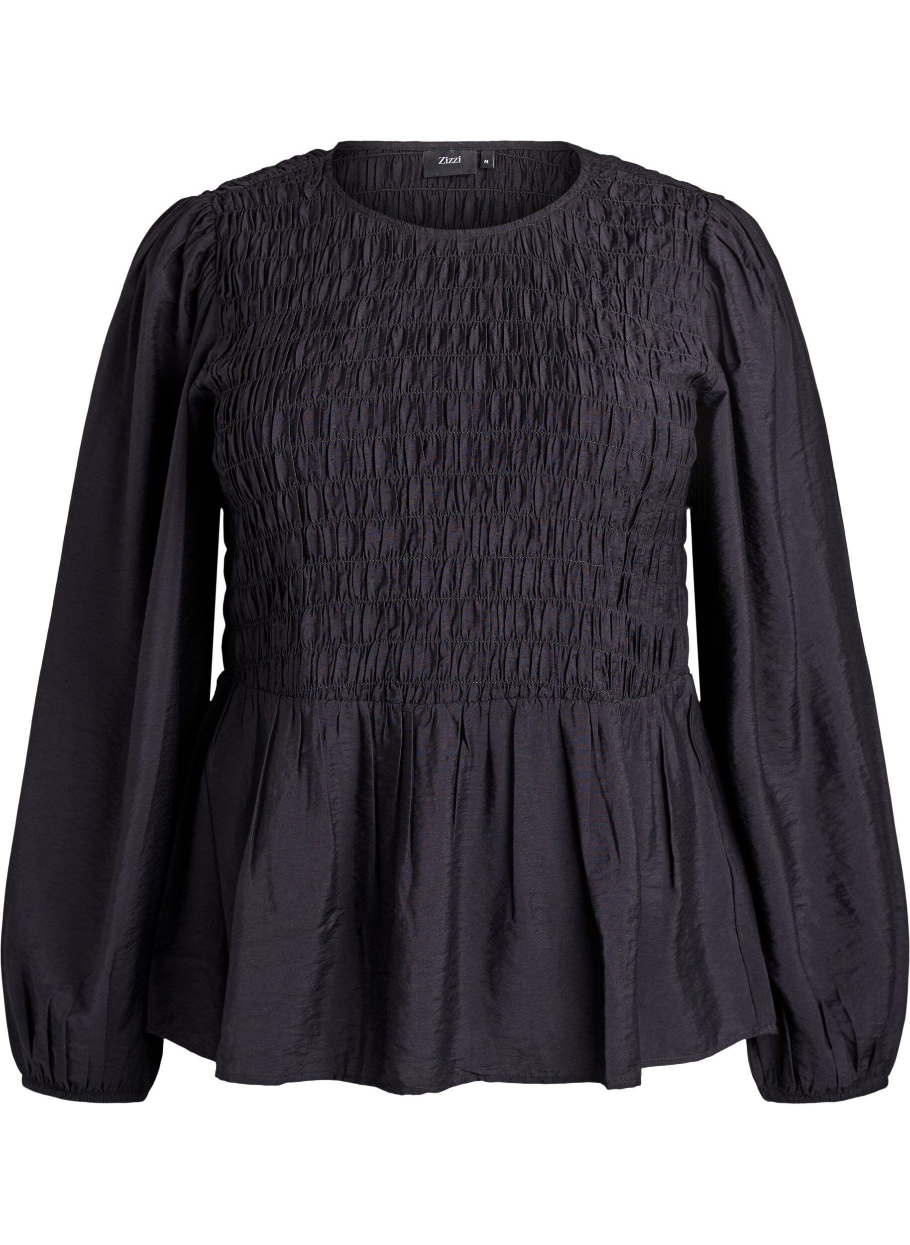 Bluse mit Puff und langen &Auml;rmeln