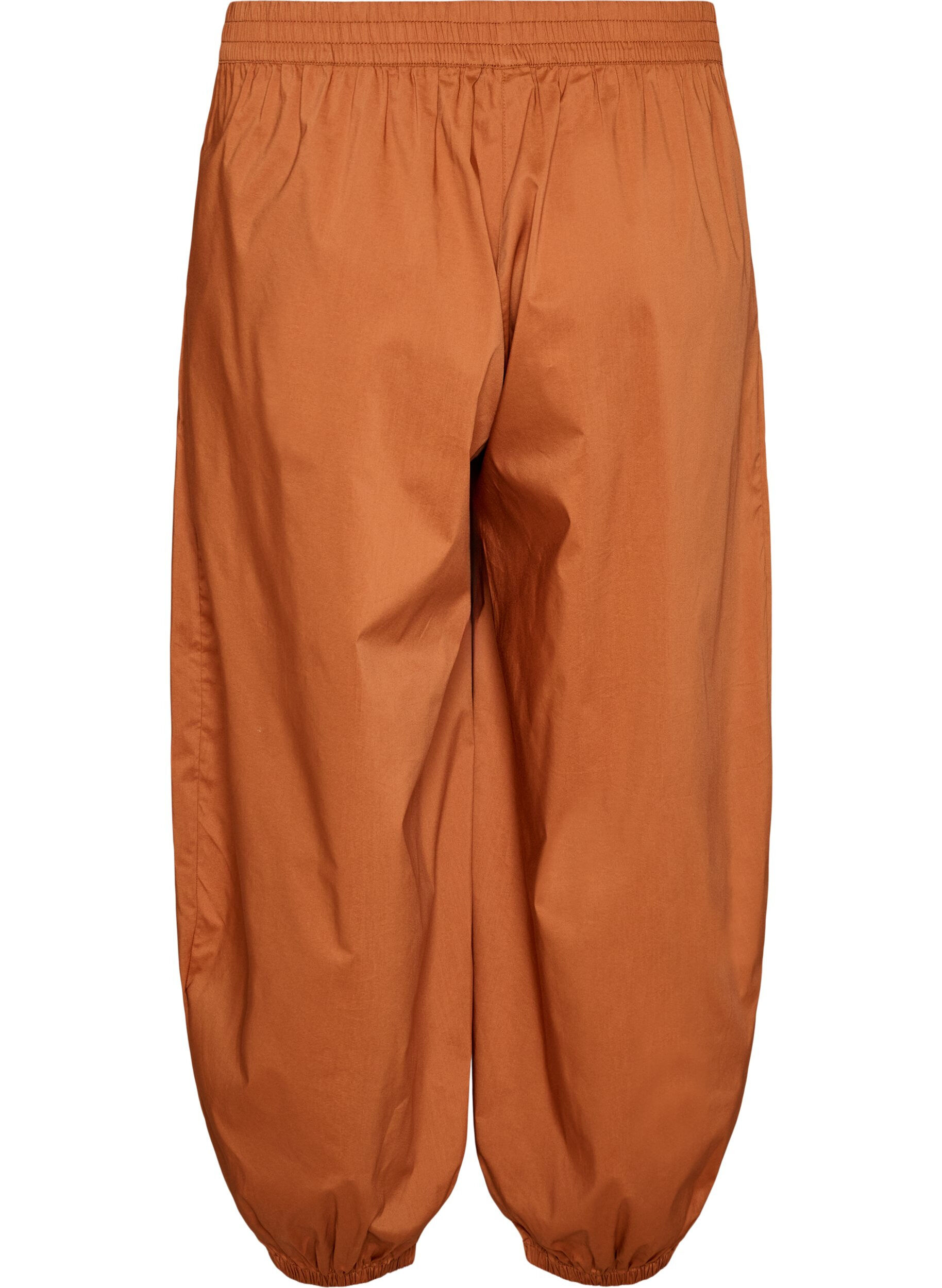 ZizziBallonhose mit Taschen und elastischem Bund, Braun, Packshot image number 1