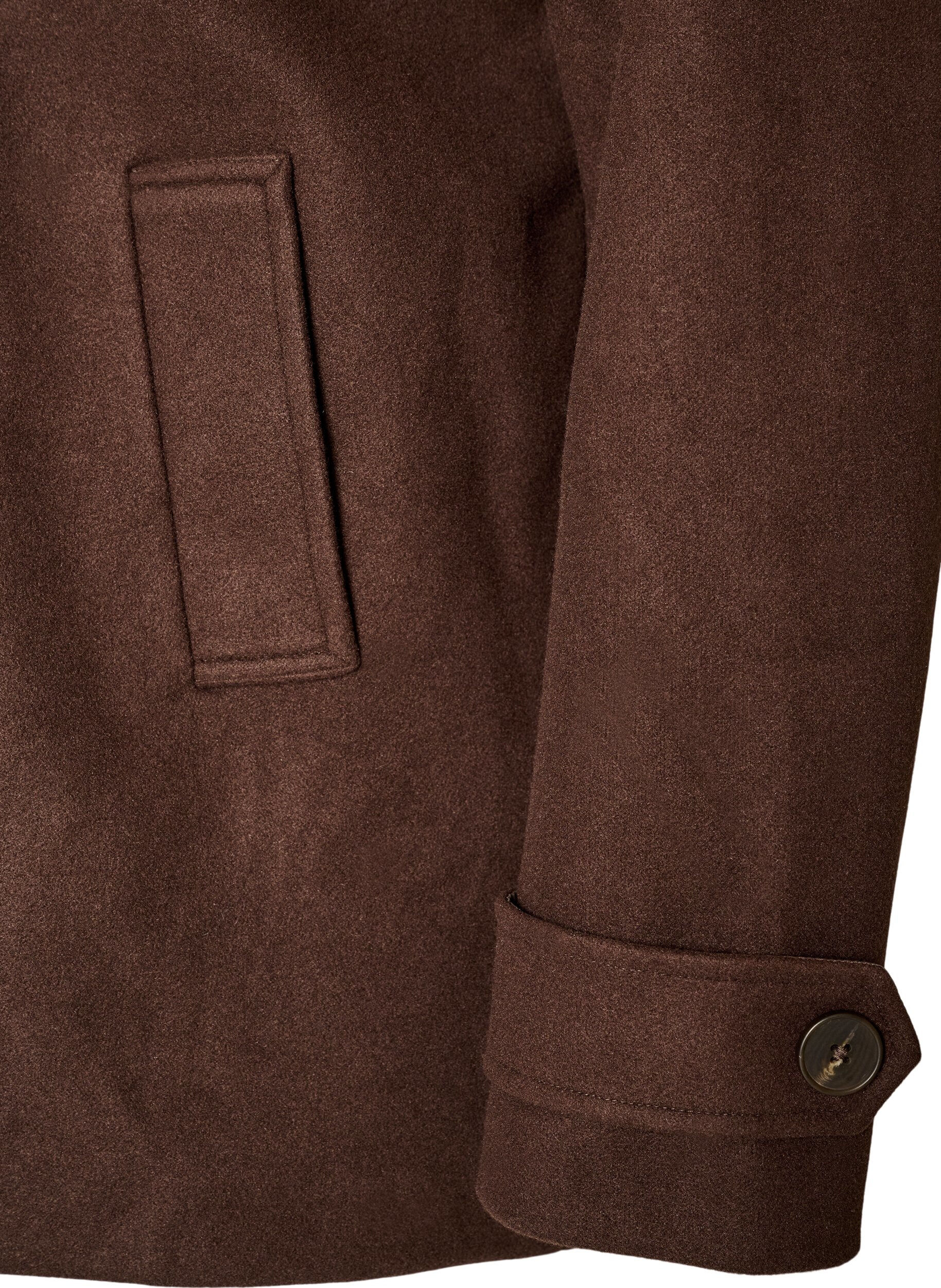 ZizziKurzmantel mit zweireihiger Knopfleiste, Braun, Packshot image number 3