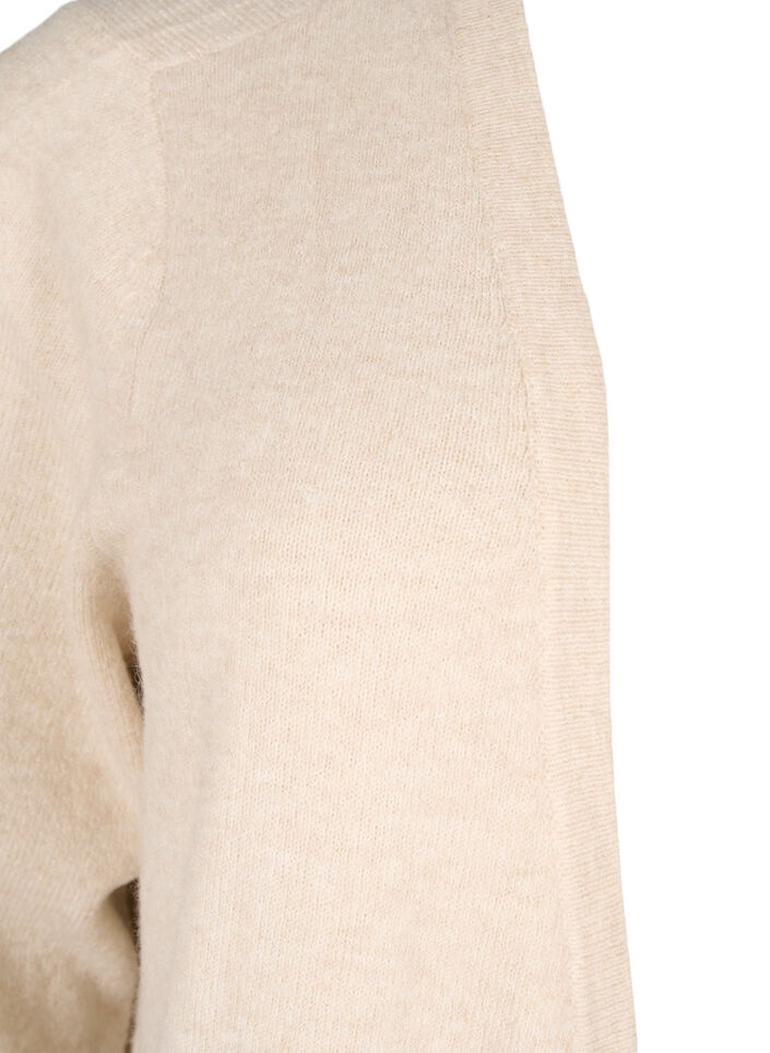 Strickjacke mit Rippenstrick und Taschen, Beige, Packshot image number 2