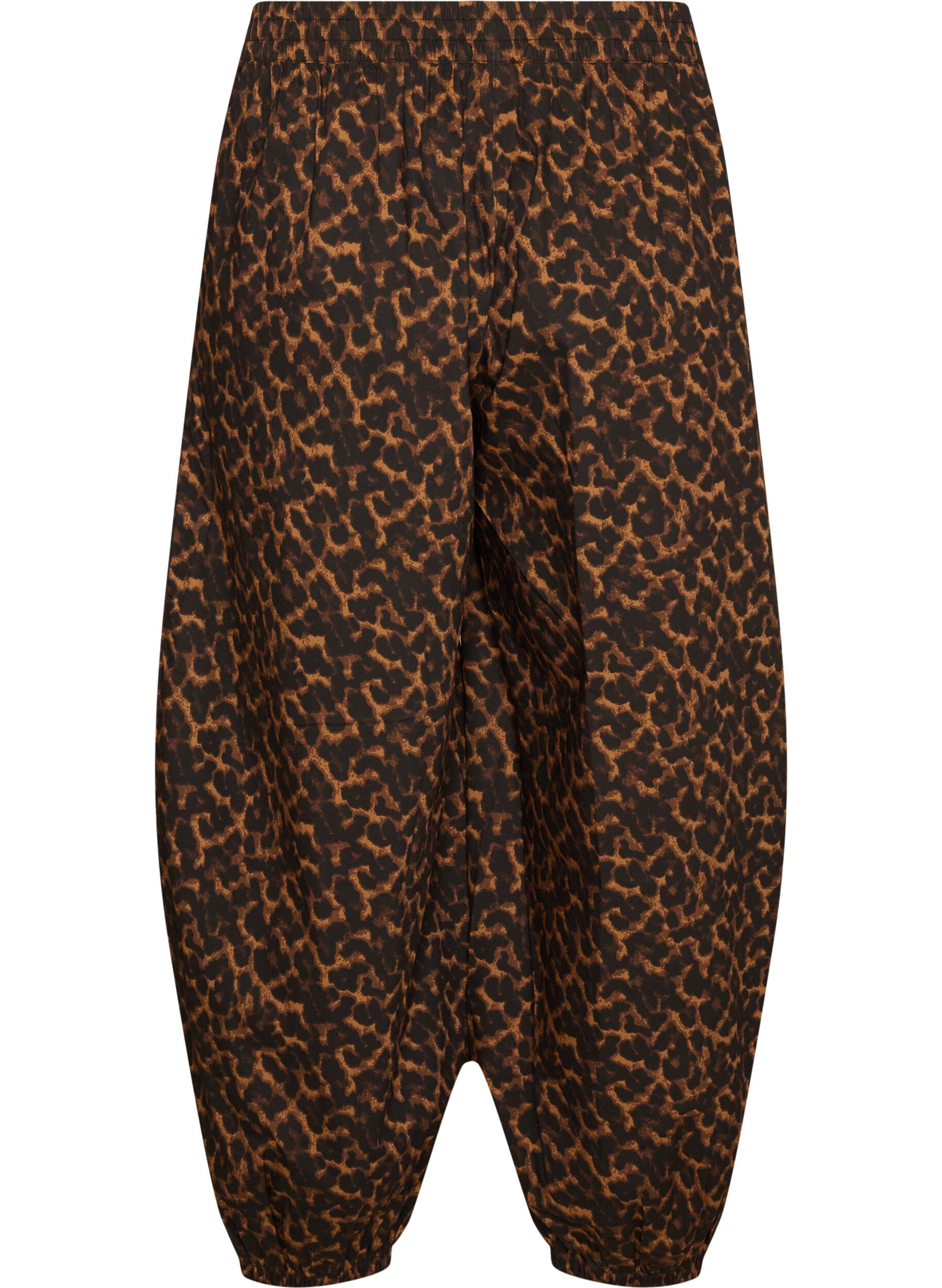 ZizziBallonhose mit hoher Taille und Allover-Muster, Braun, Packshot image number 1