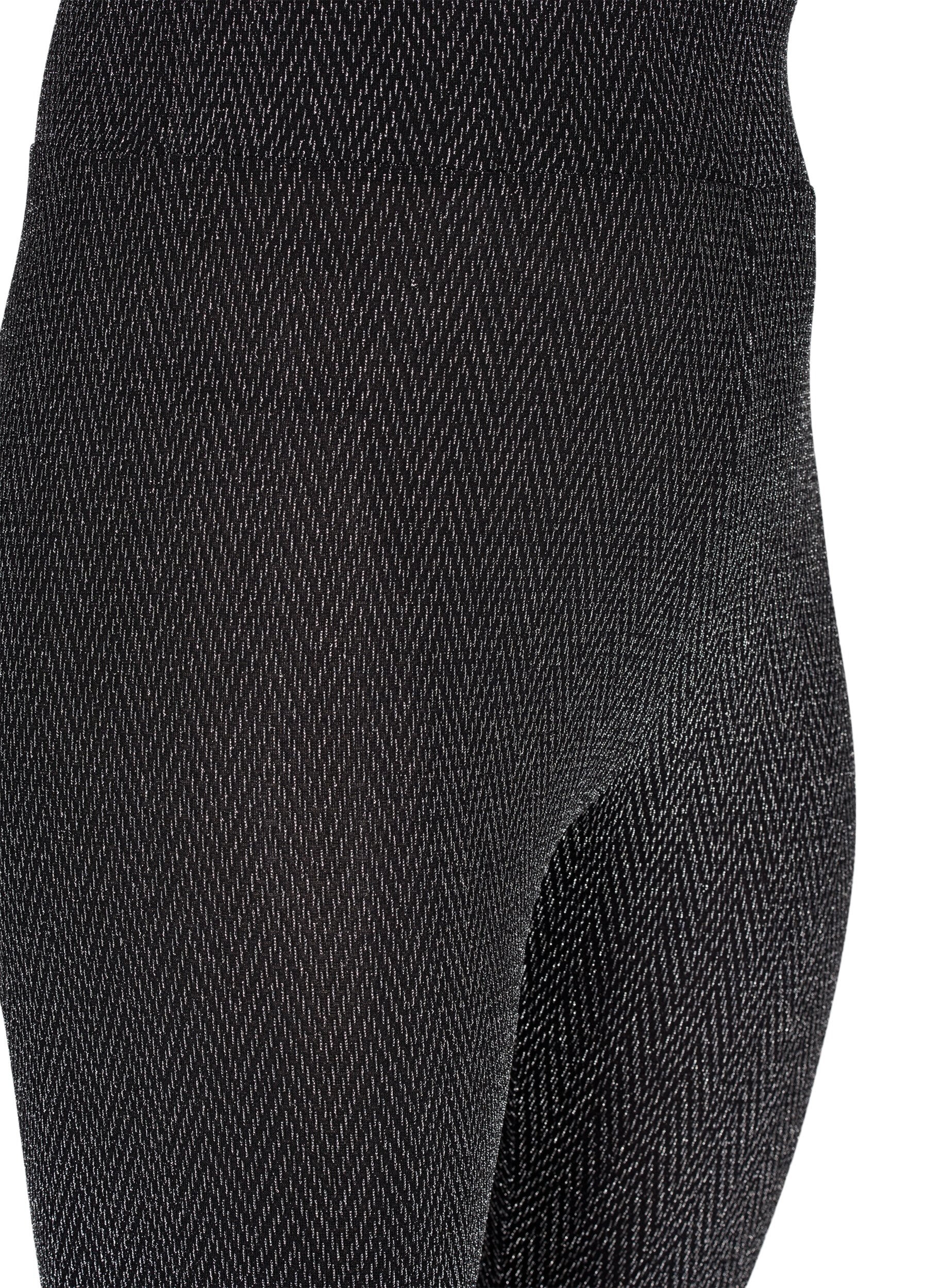 ZizziLeggings mit Glittermuster, Silver ZigZagShimmer, Packshot image number 2