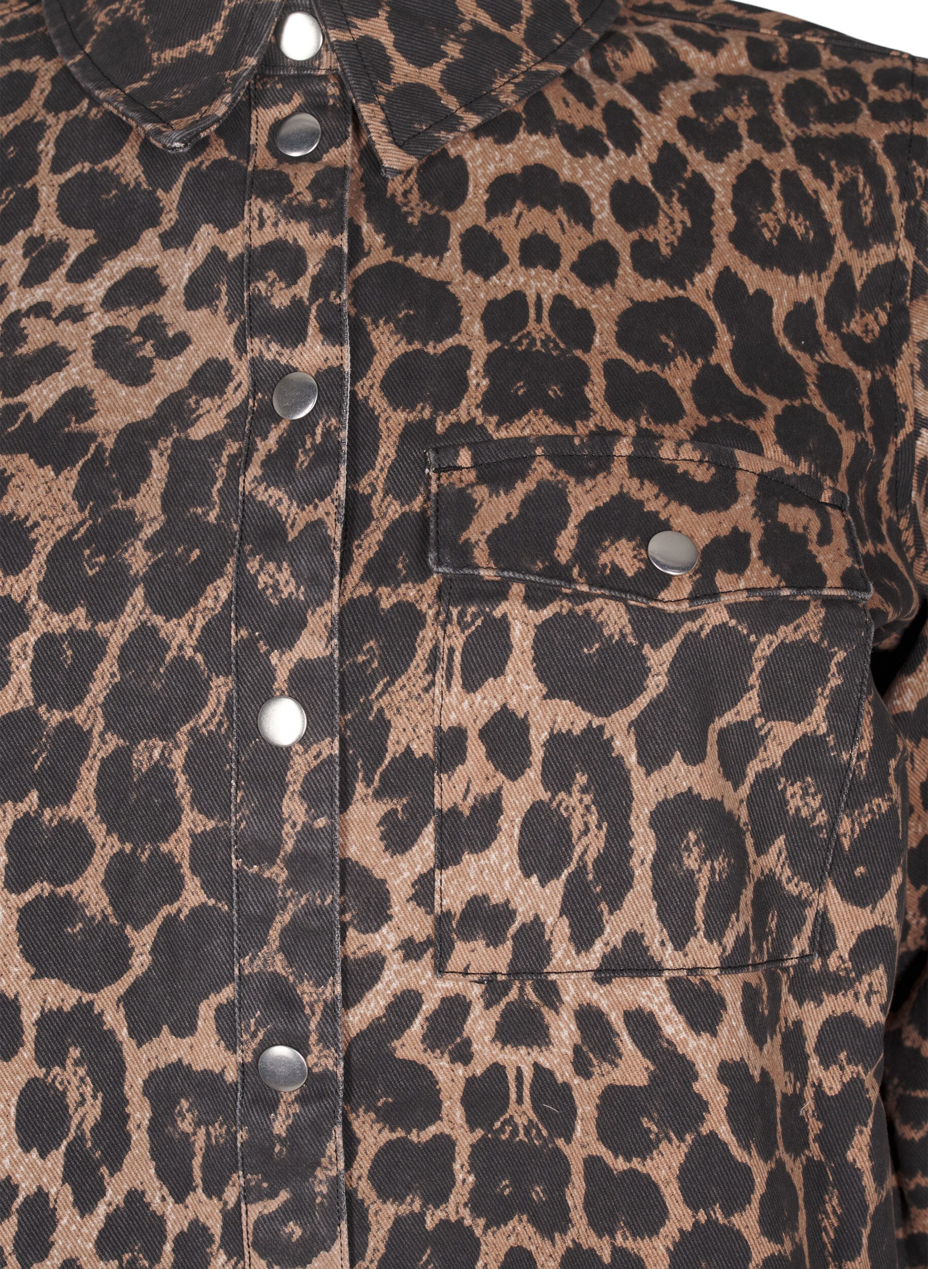 ZizziCanvas-Jacke mit Leopardenmuster, Leo AOP, Packshot image number 2
