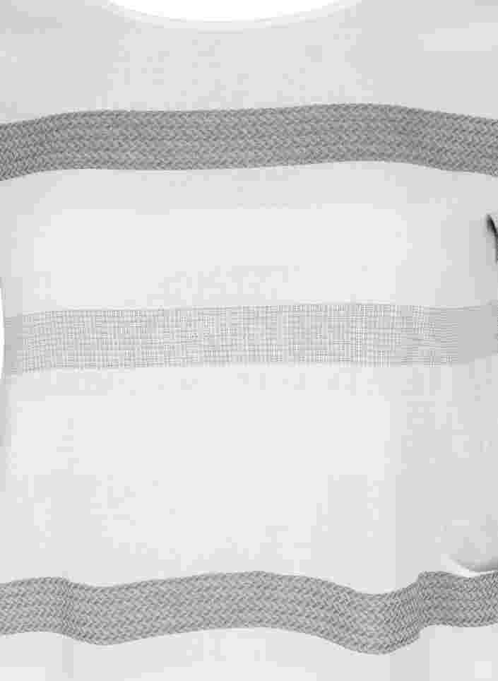 Gestreiftes Kleid mit kurzen Ärmel, White Stripe, Packshot image number 2