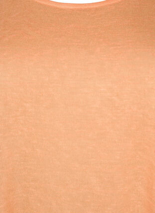 Top mit Struktur und Rundhalsausschnitt, Mock Orange, Packshot image number 2