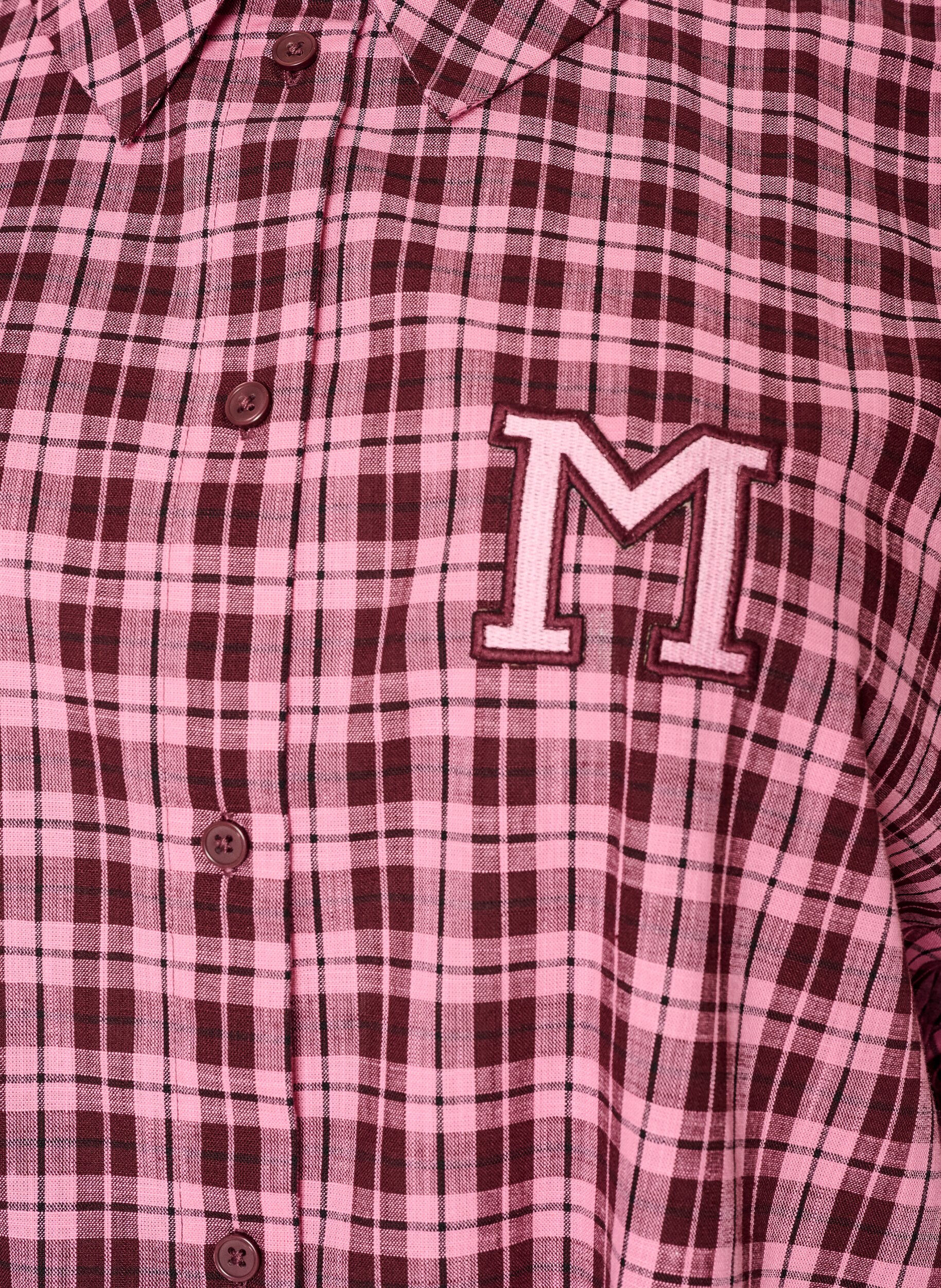ZizziLanges kariertes Hemd mit 3/4-&Auml;rmeln, Pink, Packshot image number 2