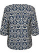 Gemusterte Bluse aus Viskose mit 3/4-&Auml;rmeln, Blau, Packshot image number 1