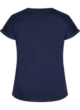 T-Shirt aus Baumwolle mit Lochstickerei , Navy Blazer, Packshot image number 1