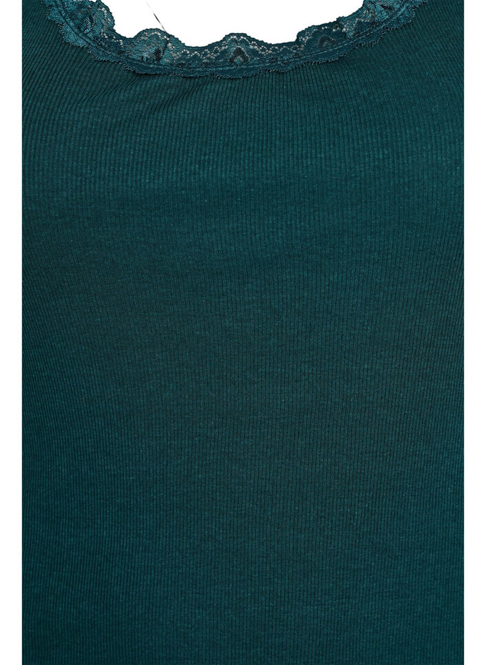 Top mit Spitzensaum, Gr&uuml;n, Packshot image number 2