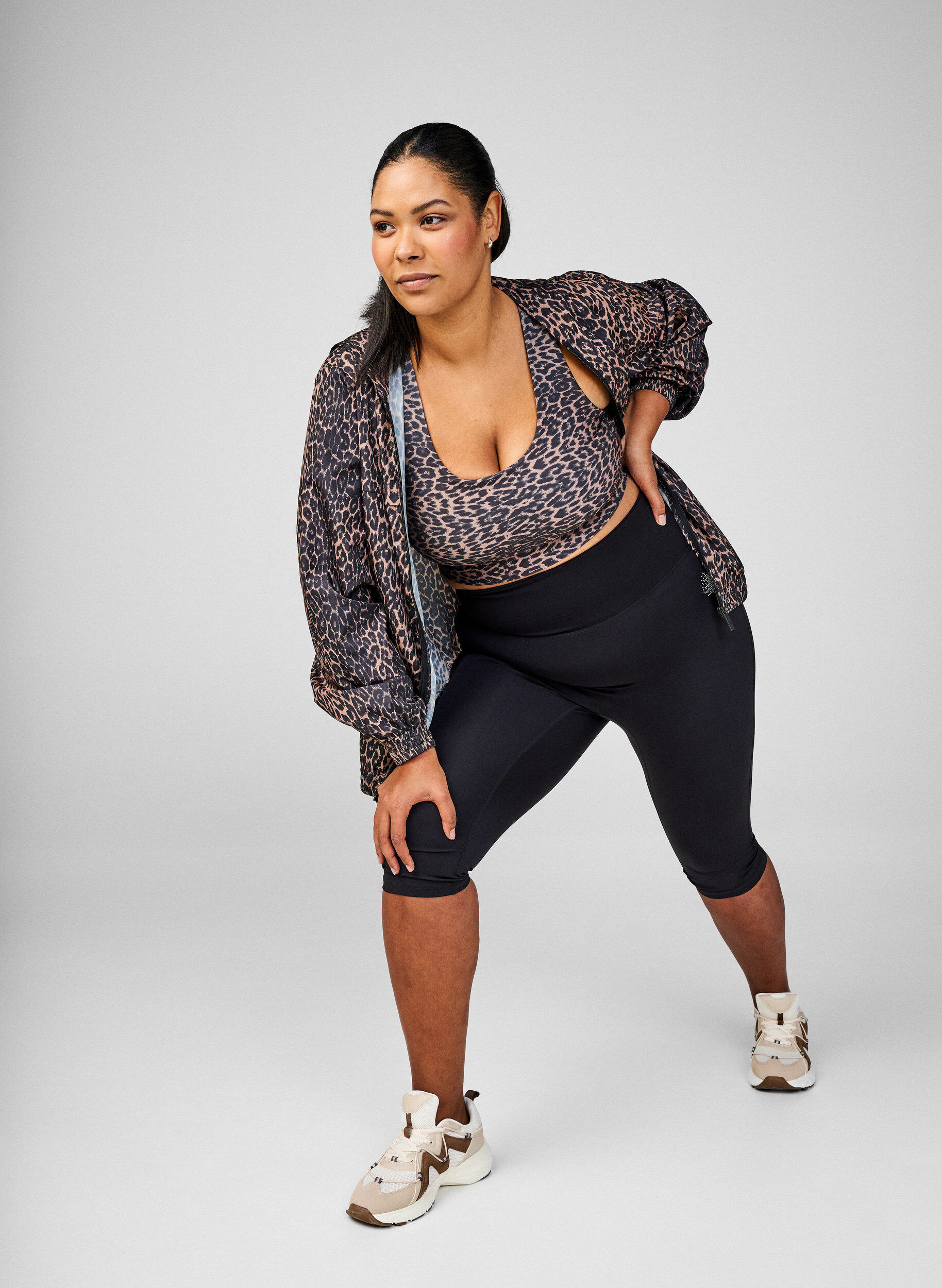 ZizziCORE, Squat-proof 3/4 Trainingsleggings mit Tasche, Schwarz, Image image number 0