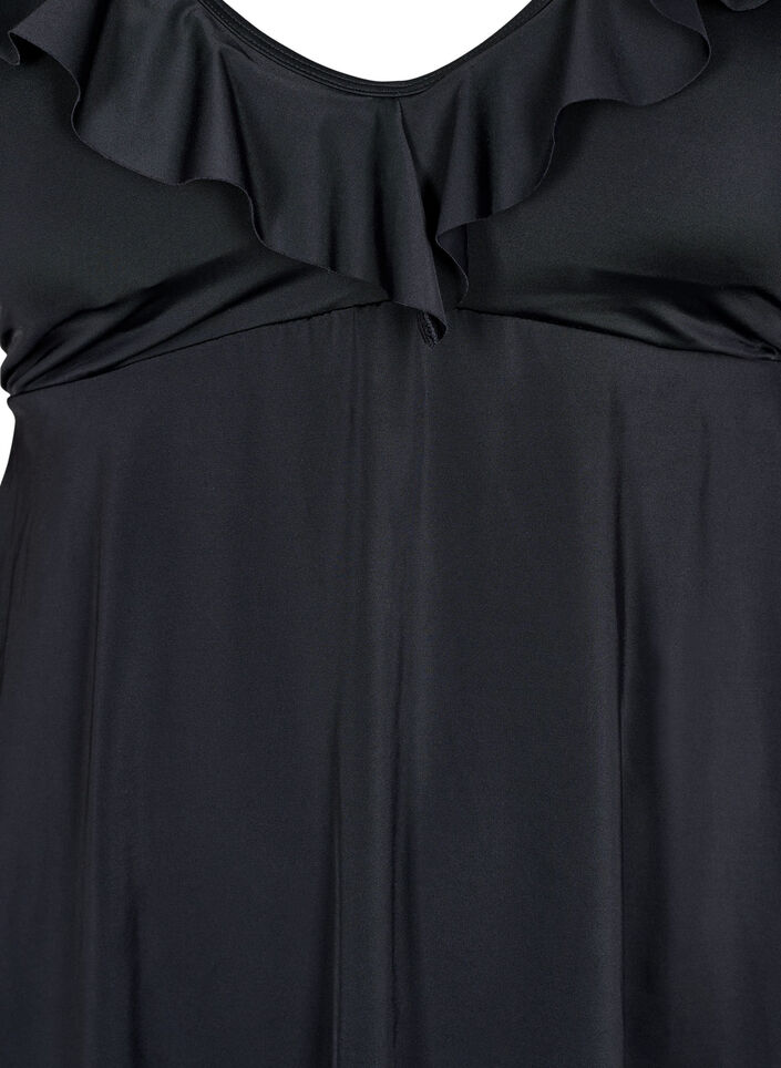 Badeanzug mit Rüschen und herausnehmbaren Pads, Schwarz, Packshot image number 2