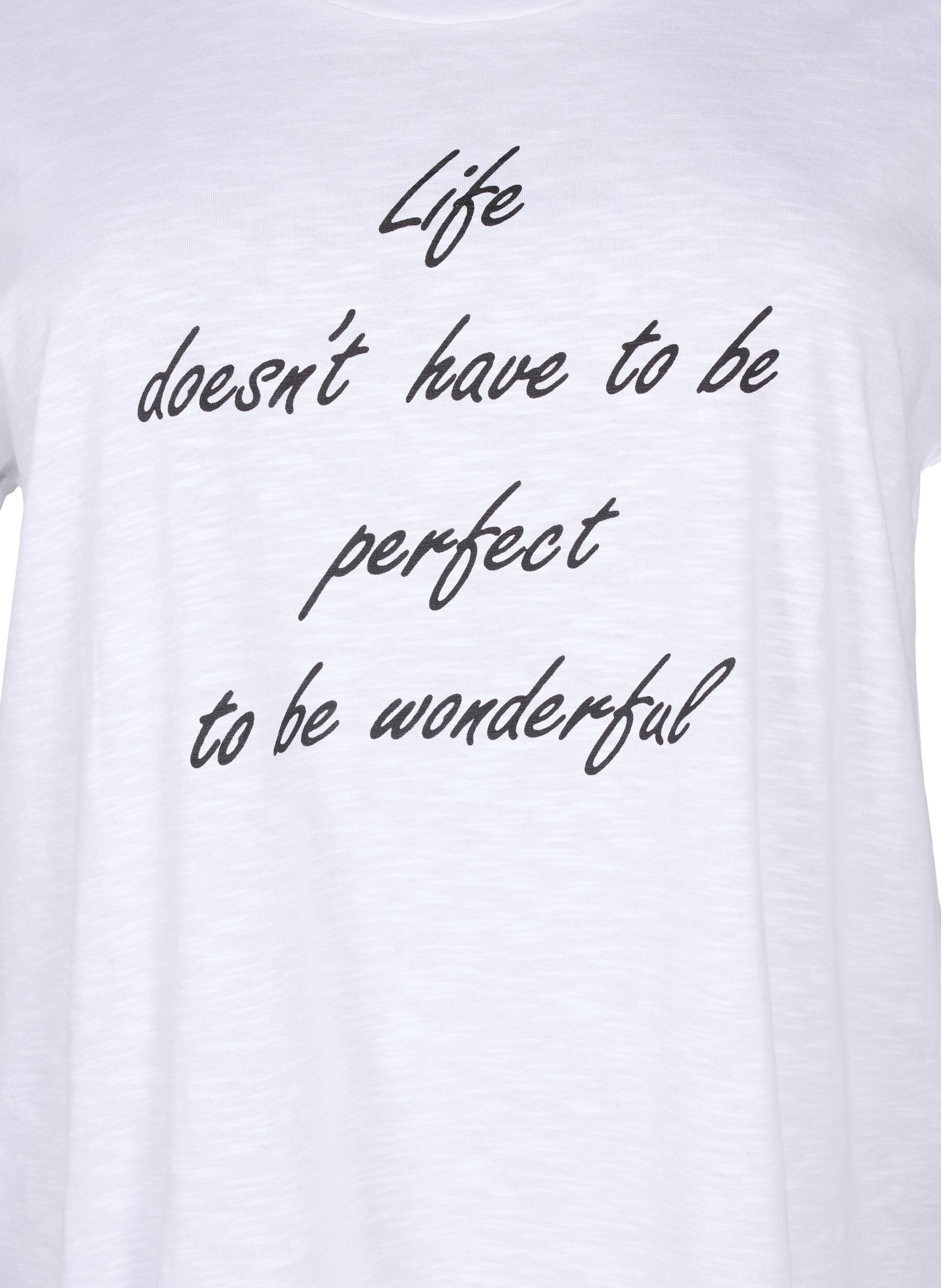 ZizziBedrucktes T-Shirt aus Bio-Baumwolle, B. White Black Print, Packshot image number 2