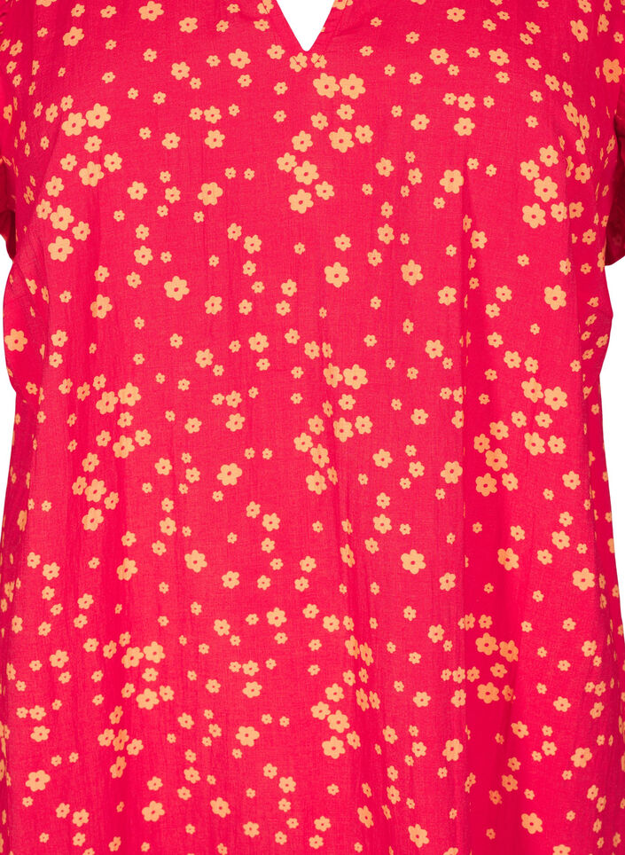 Kurzes Kleid mit Rüschendetails, Rot, Packshot image number 2