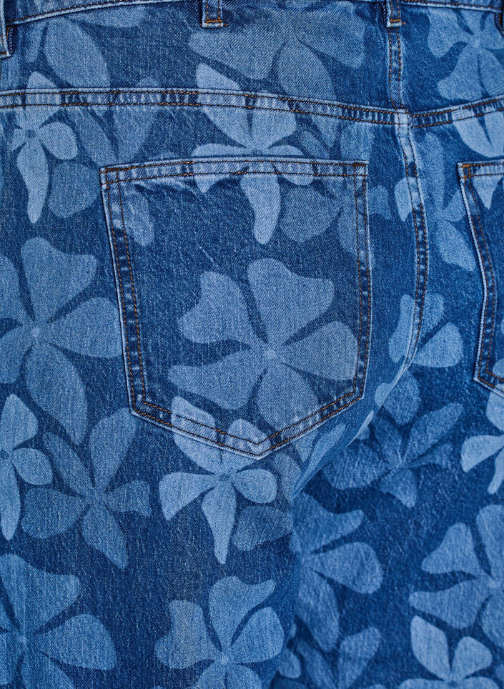 Myra Jeans aus gebl&uuml;mtem Denim mit weiter Passform, Blau, Packshot image number 3
