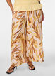 Hose mit weitem Bein, Blattdruck und hohem Gummizugbund., Gelb, Model image number 2