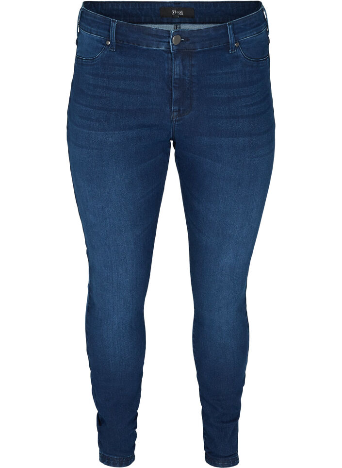 Jeggings aus Baumwollmischung, Dark blue denim, Packshot image number 0
