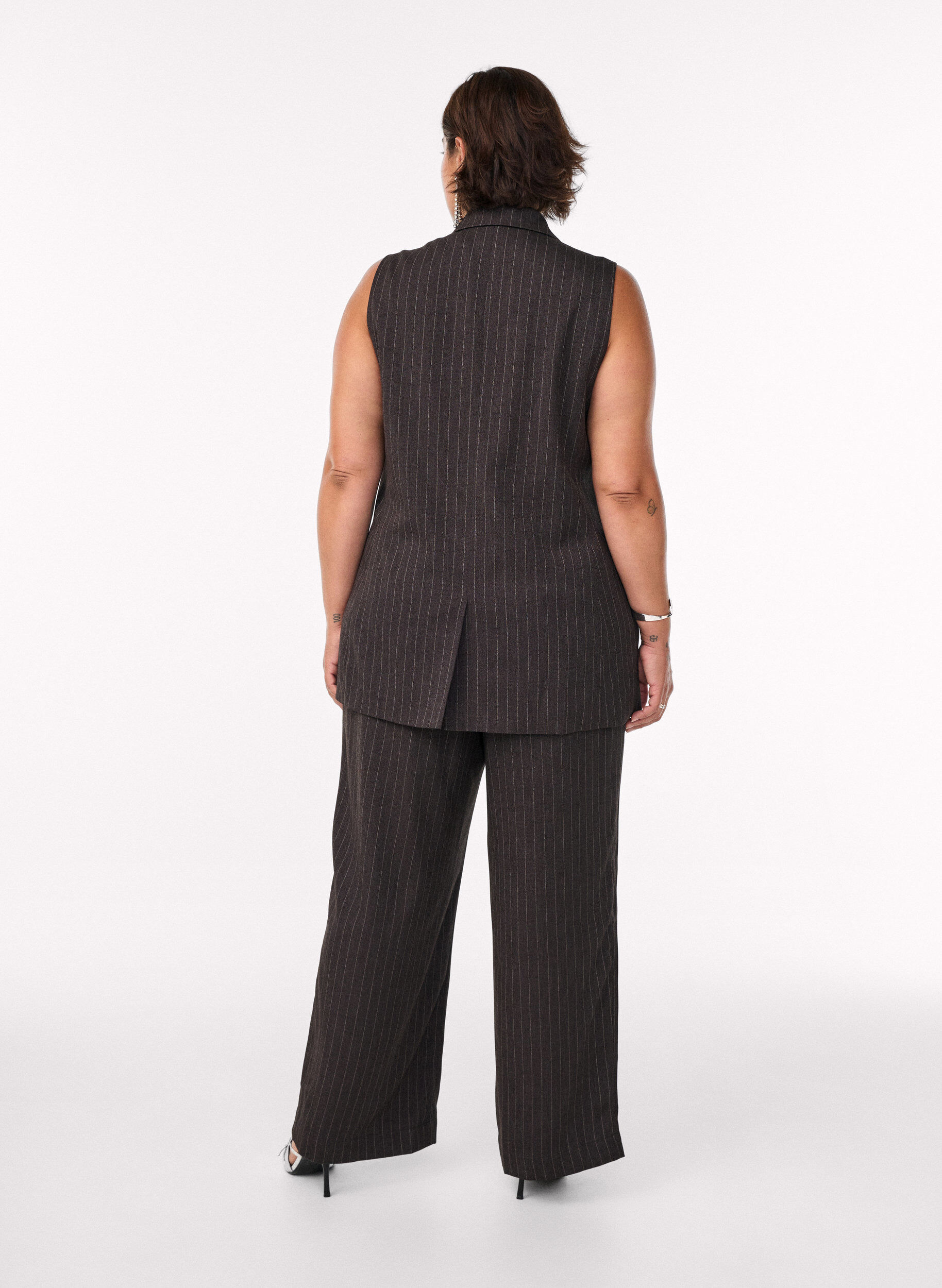 ZizziWeite Hose mit hoher Taille, Braun, Model image number 1