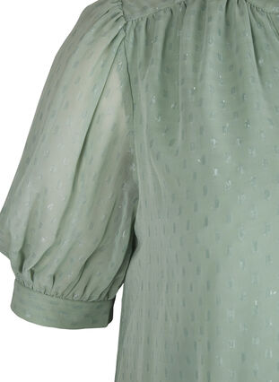 Kleid mit kurzen Ärmeln und Knöpfen, Chinois Green, Packshot image number 2