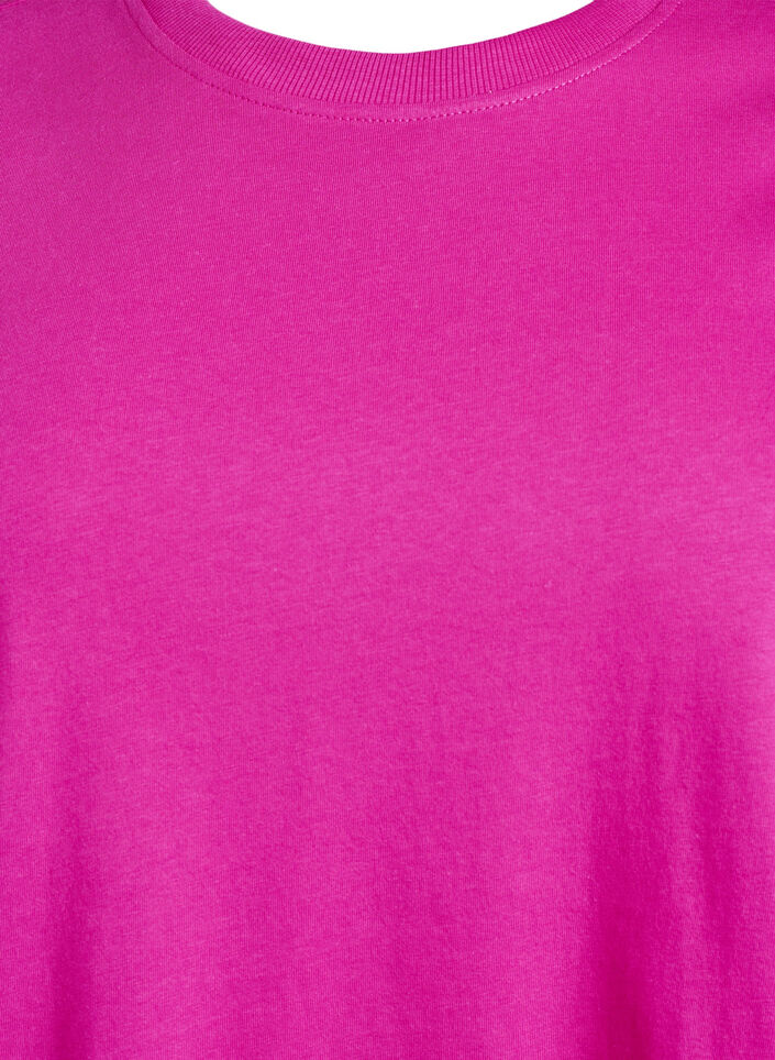 Basic-T-Shirt aus Baumwolle mit Rundhalsausschnitt, Pink, Packshot image number 2