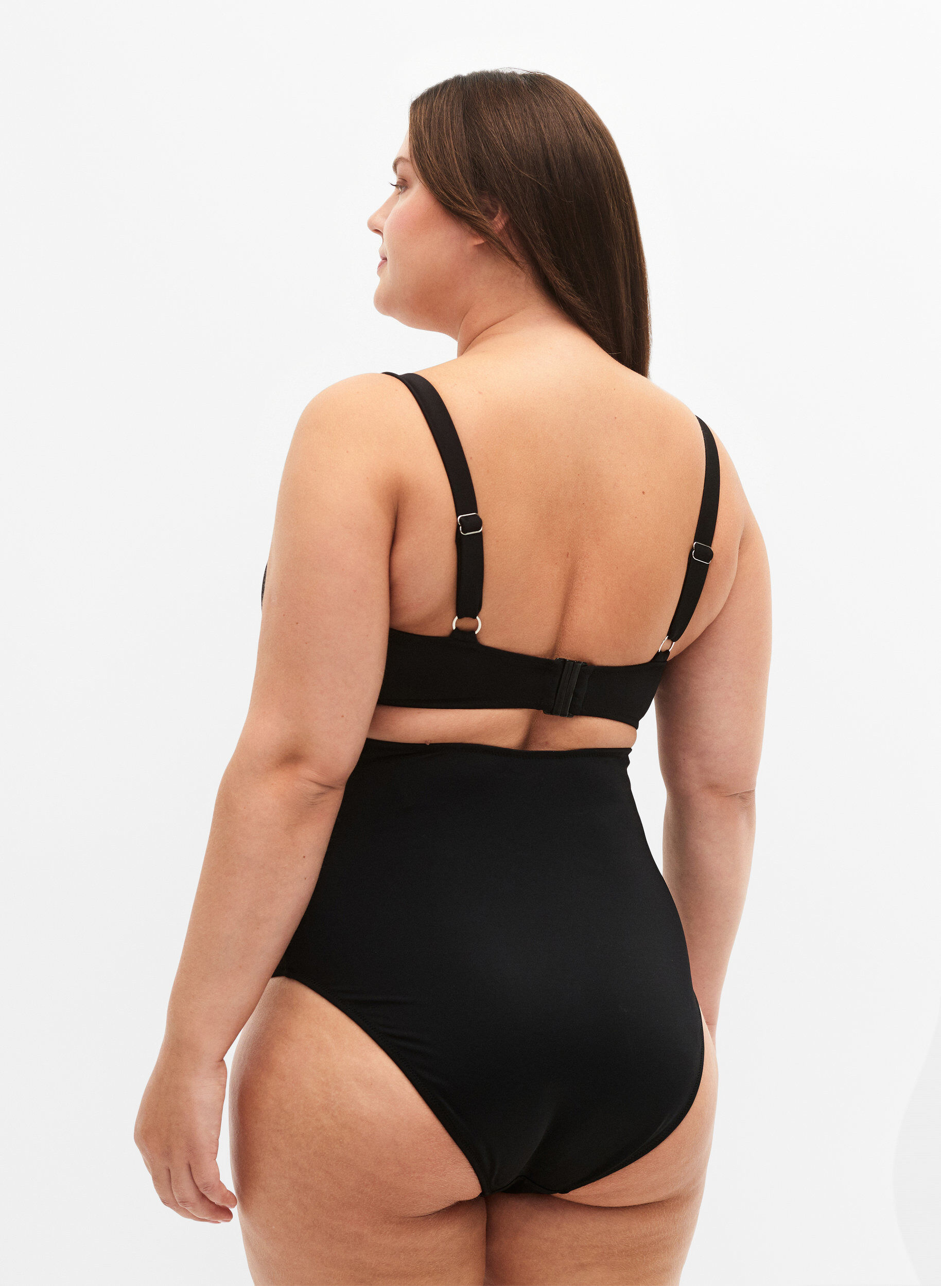 ZizziBikinislip mit hoher Taille, Schwarz, Model image number 1