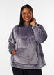 Hoodie aus Velours mit K&auml;ngurutasche, Grau, Model image number 0