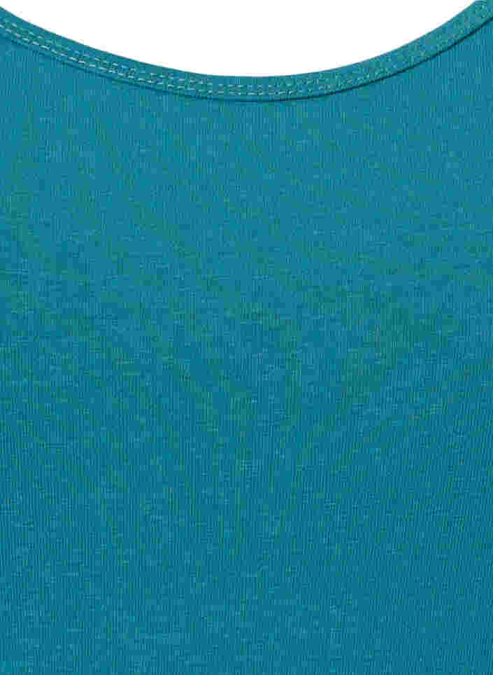 Einfarbiges basic Top aus Baumwolle, Brittany Blue, Packshot image number 2